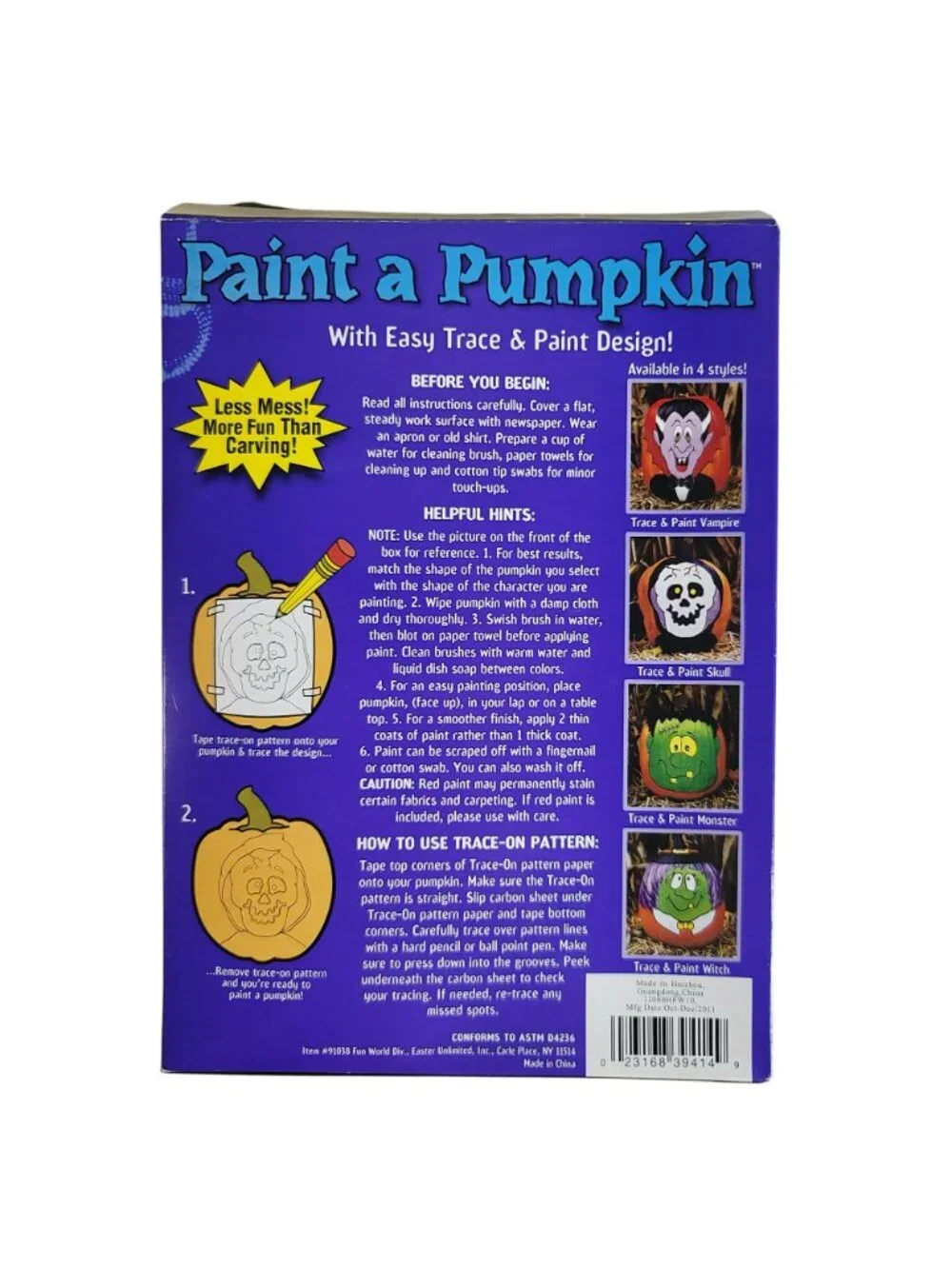 Halloween Carving Decorating Kits Lot x4 Pumpkin Masters 2 Crazy Faces Paint NEW